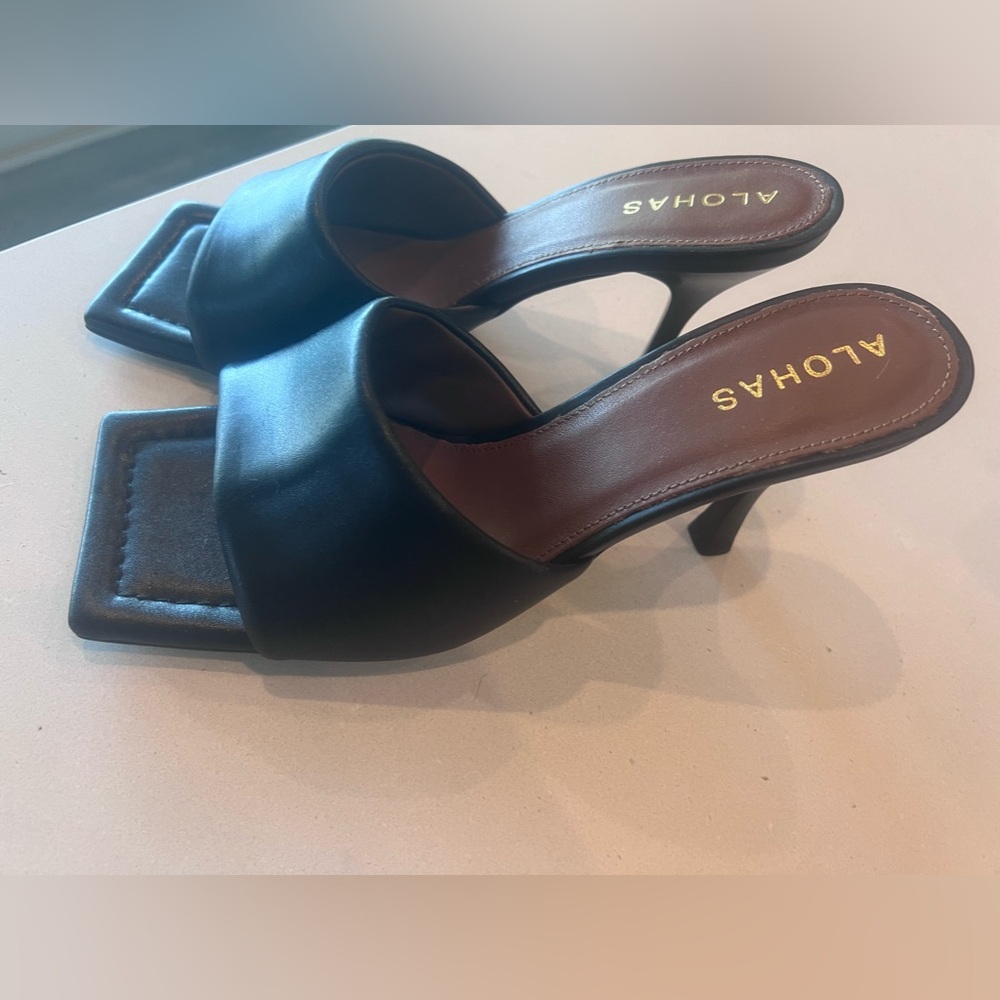 Alohas puffy mule in black -sold on revolve , brand new never worn.